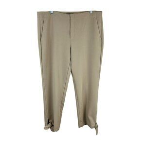 Banana Republic Avery Tie Hem Pants Women 14 Beige Tan Crop Dress Work Stretch